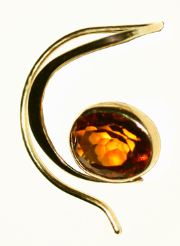 Curl Earring in 14 kt. Gold and Citrine