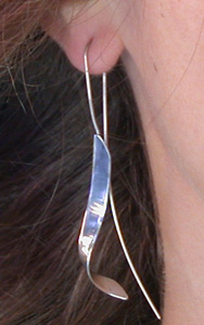 14 Karat Gold Feather Drop Earrings