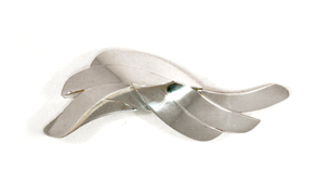 Fan Wing Pin in Sterling Silver