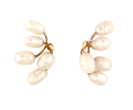 Baby's Breath Earring in 14 kt. Gold and Freshwater Cultured Pearl